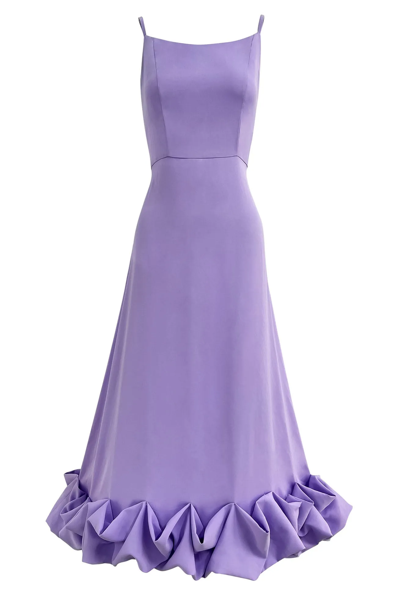 Sleeveless A-line Shirring Hem Midi Dress