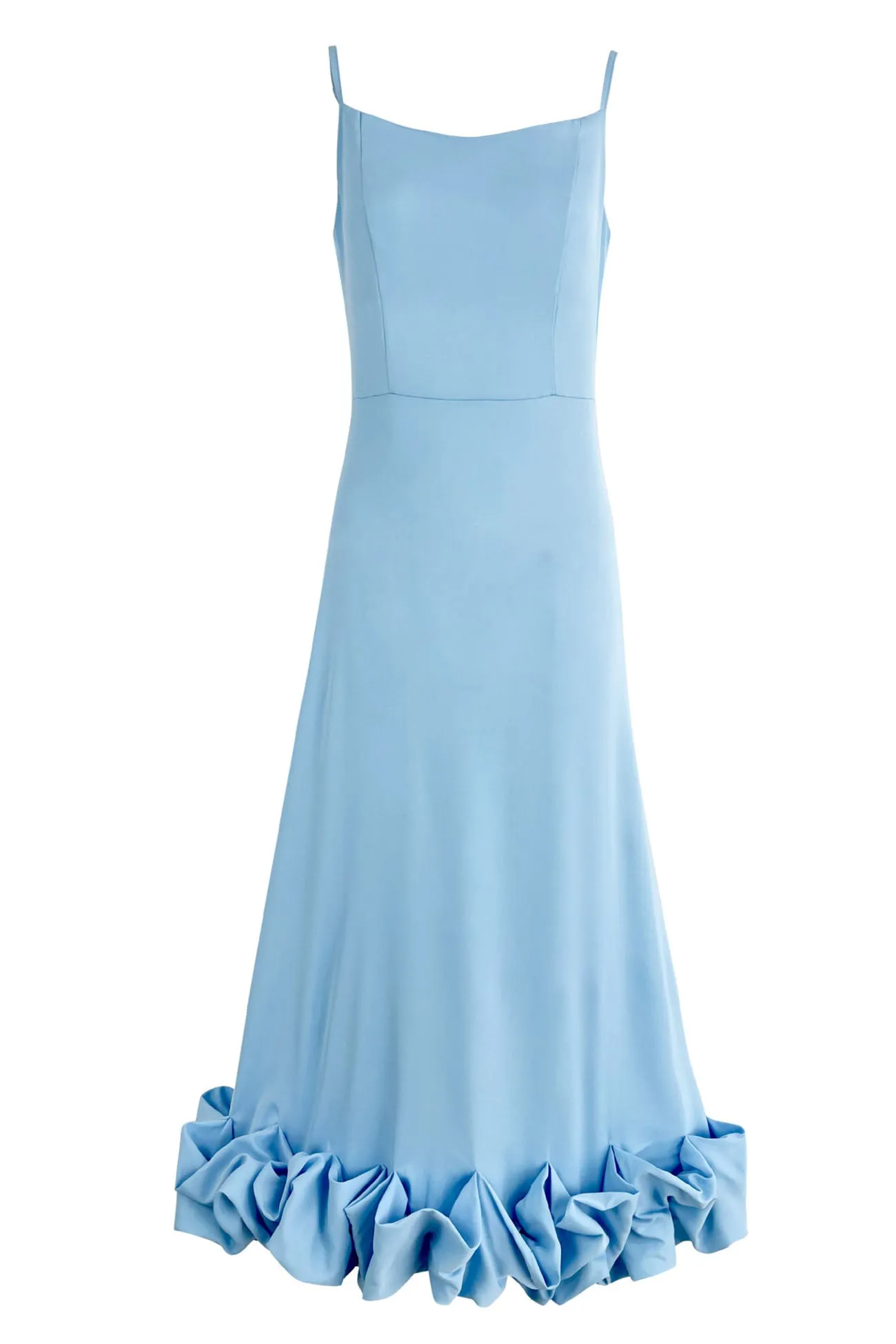 Sleeveless A-line Shirring Hem Midi Dress