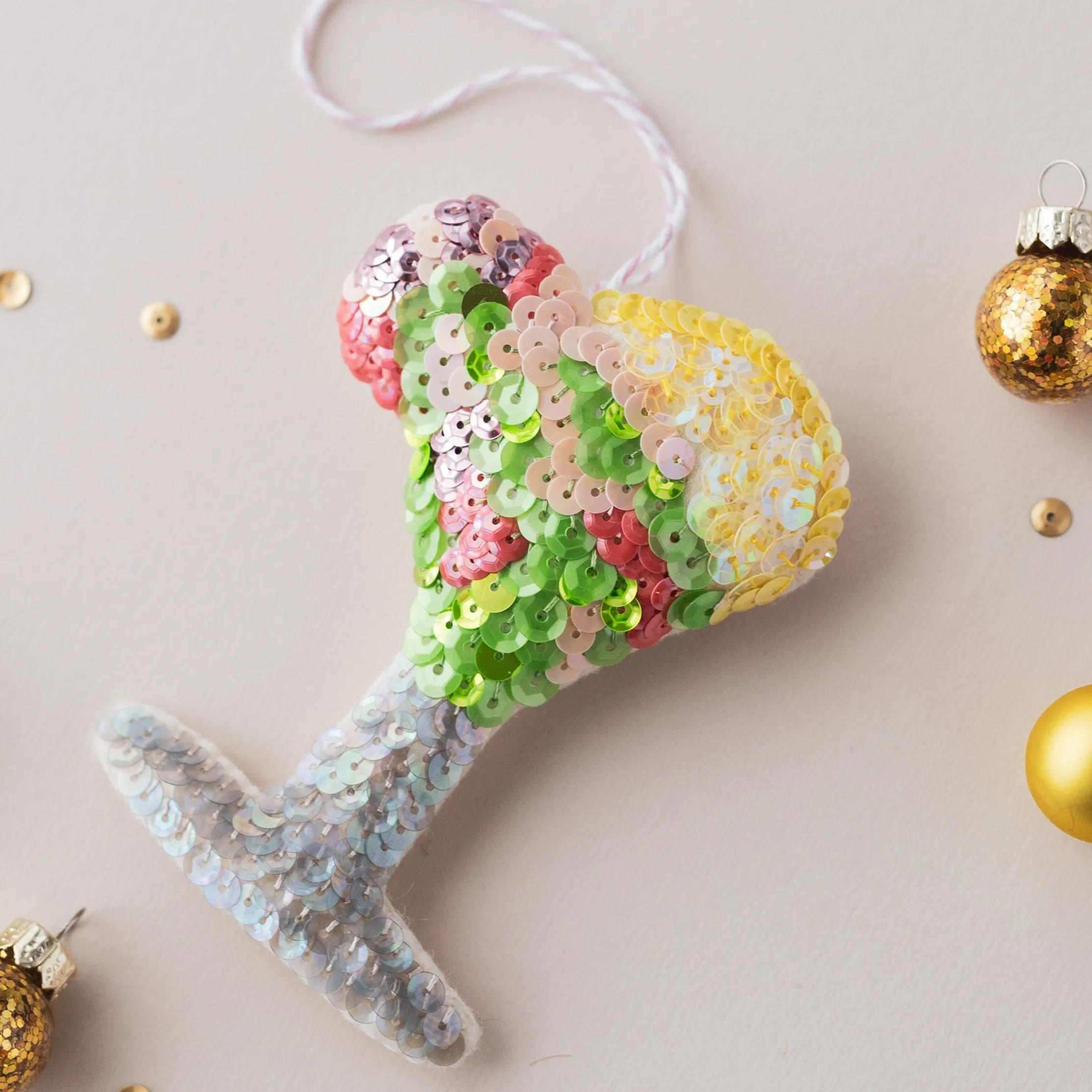 The Shrimp Cocktail Sequin Hanging Decoration