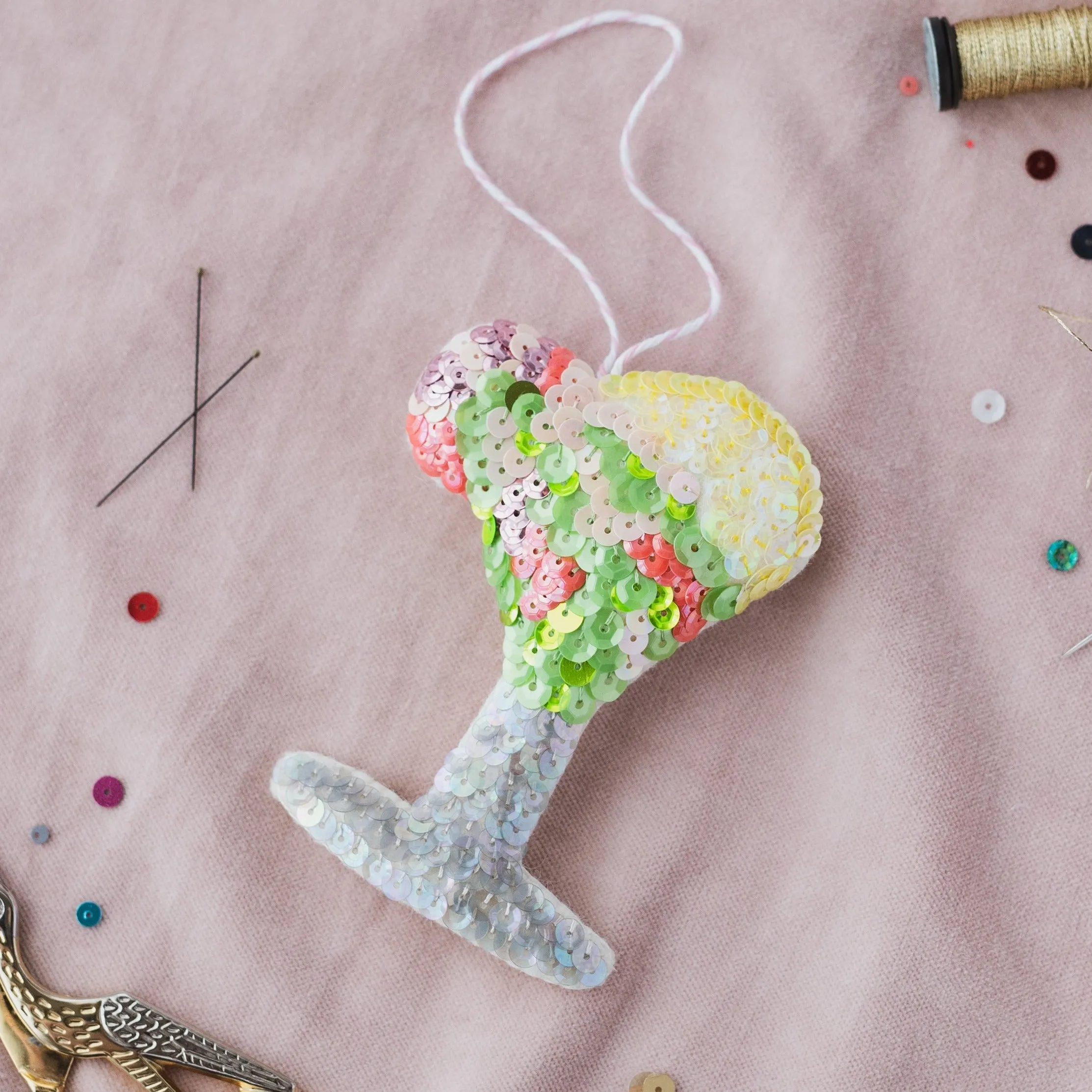 The Shrimp Cocktail Sequin Hanging Decoration