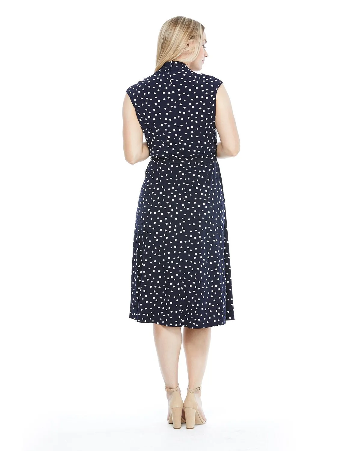 Tie Belt Wrap Dot Jersey Dress