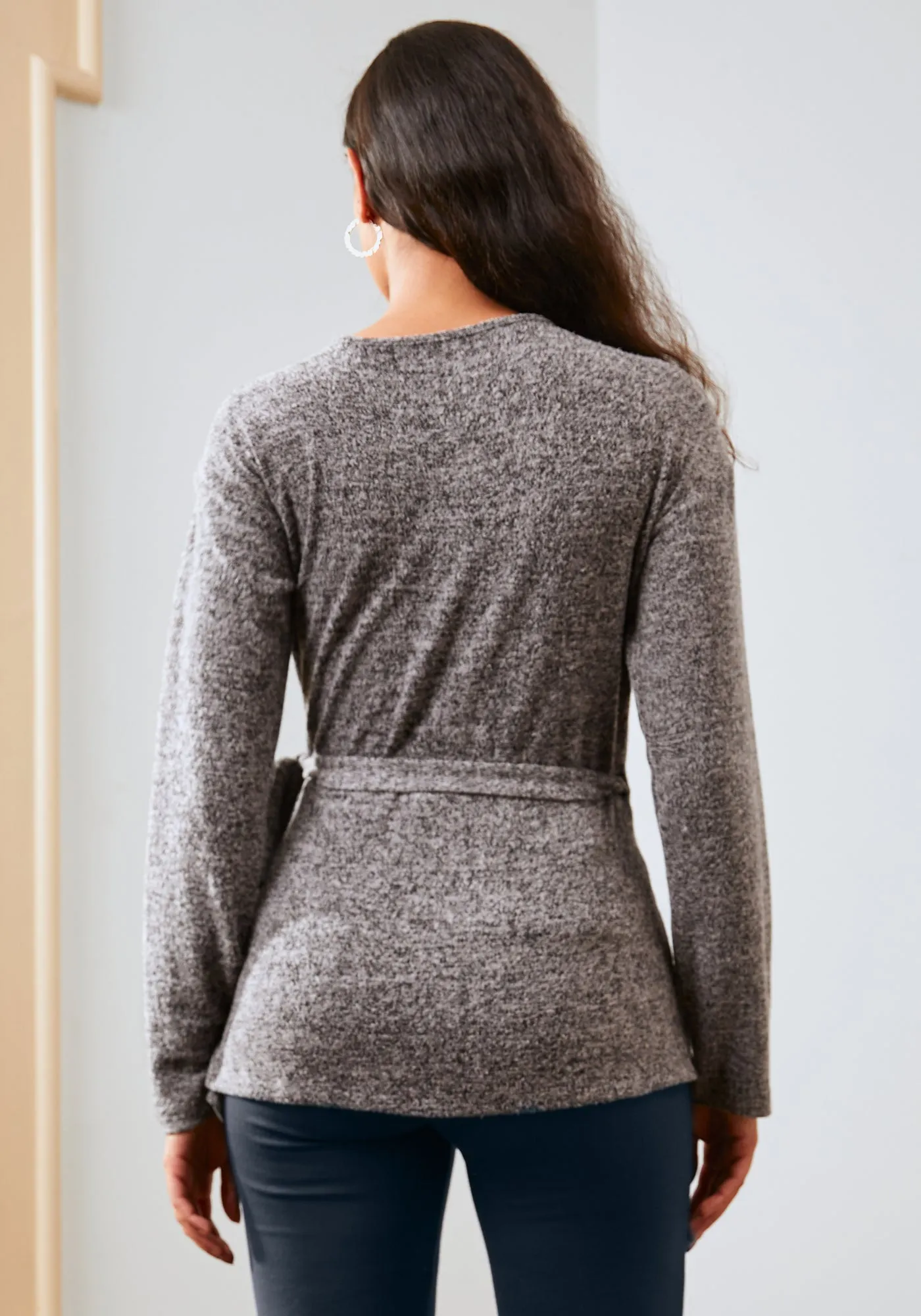 UltraEase Side-Tie Wrap Top (Charcoal)